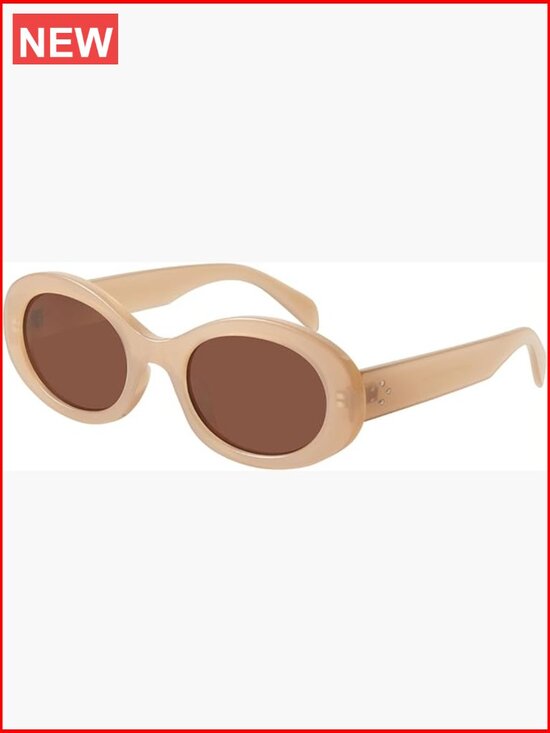 Oval Retro Trendy Sunglasses UV400 Protection Metal Temple  display picture 3